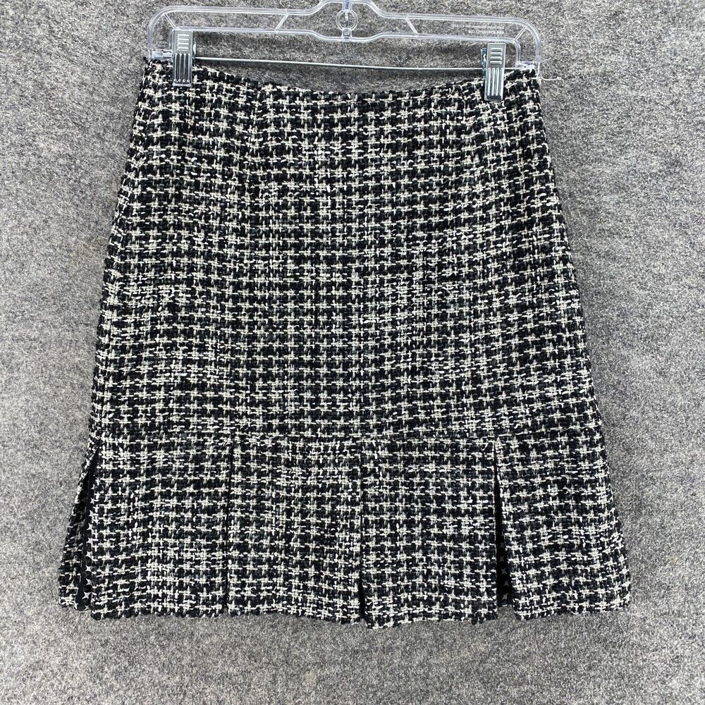 Harold's Skirt Women L Large Black Plaid Wool Lined A-Line Midi Zipper Mid Rise